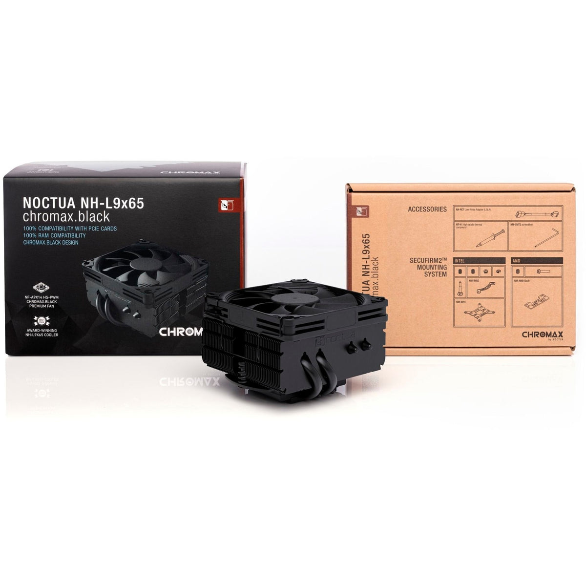 Enfriador de CPU Noctua nh-l9x65 chromax.black (negro, conexión PWM de 4 pines)