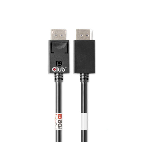 Club 3D Cable DisplayPort 2.1 Vesa DP80 Certificado Macho-Macho (Negro, 1,6 Metros, 8K 240Hz, 10K 60Hz, 80Gbps)