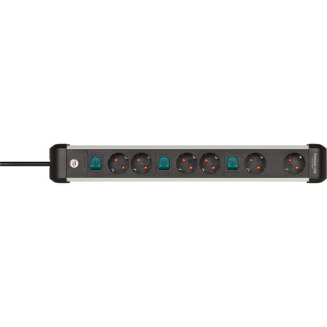 Regleta Brennerstuhl premium-alu-line con interruptor de 6 vías (3x 2 vías conmutables)