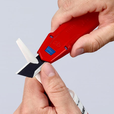 Knipex cutix cortador de cajas de cuchillos universal (rojo azul, incl. 2 hojas de cuchillo)