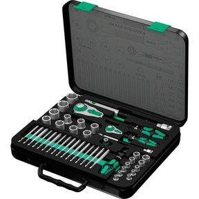 Juego de herramientas Wera 8100 sa sc 2 zyklop socket set (negro verde, 43 piezas, trinquete rápido con cabeza giratoria)