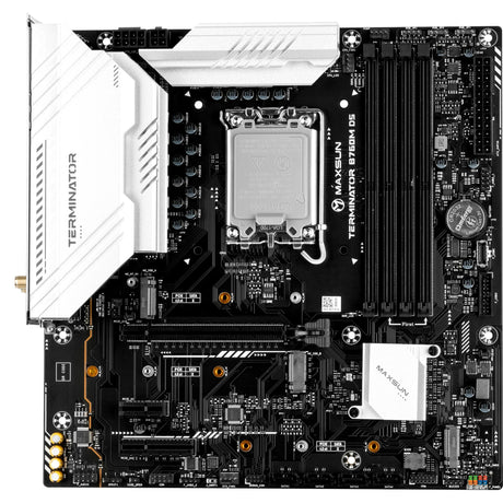 Maxsun MS-Terminator B760M D5 WiFi 6th Socket 1700 placa base (negro, RAID, 2,5 GB-LAN, WLAN, BT, Sonido, µATX)