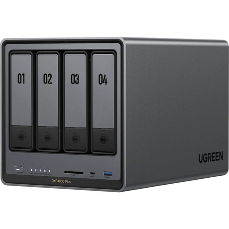 Ugreen nasync dxp4800 plus (gris, LAN de 2,5 GB, LAN de 10 GB, HDMI, 4x USB-A, USB-C)