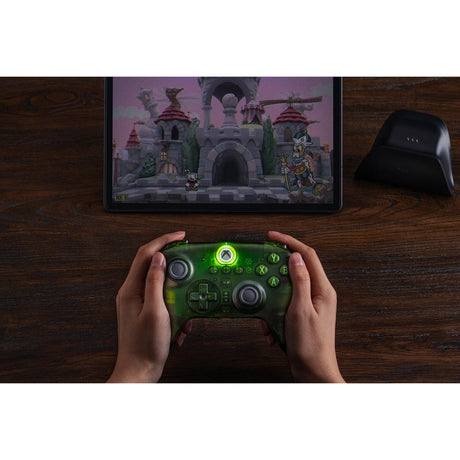 Controlador 8bitdo ultimate de 3 modos para xbox (verde transparente, xbox series x|s, xbox one, pc, bluetooth usb-c 2.4 ghz)
