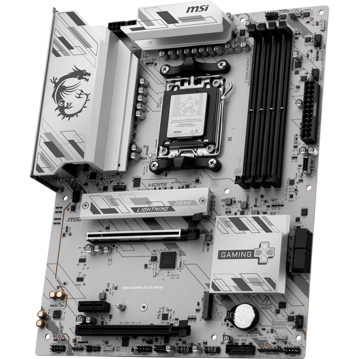 Placa base MSI B850 Gaming Plus WiFi 6E Socket AM5 (RAID, 2.5GB LAN, WiFi 6E, BT, Sonido, ATX)