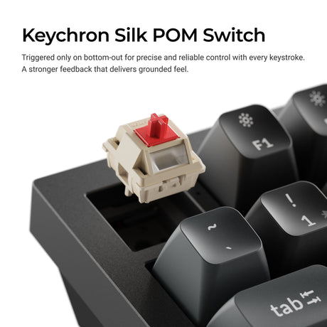 Teclado mecánico personalizado inalámbrico Keychron q6 ultra-m3 8k (negro, diseño estadounidense (qwerty), marrón seda pom, 100%, rgb, intercambio en caliente, 8k, 2,4 ghz bluetooth 5.2 usb-c)
