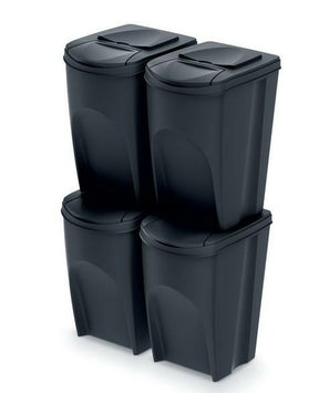 Prosperplast sortibox juego de contenedores de separación 4x35l - gris