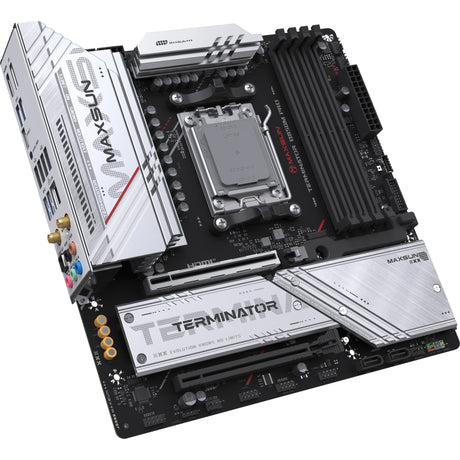 Maxsun MS-Terminator B850M Pro WiFi Socket AM5 placa base (negro, RAID, 2,5 GB-LAN, WLAN, BT, Sonido, µATX)