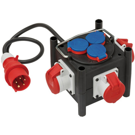 Brennerstuhl distribuidor de corriente compacto de goma bsv 3 ls e 16 2 ip44 toma de 1 metro (negro, 3x con conexión a tierra, 3x cee)