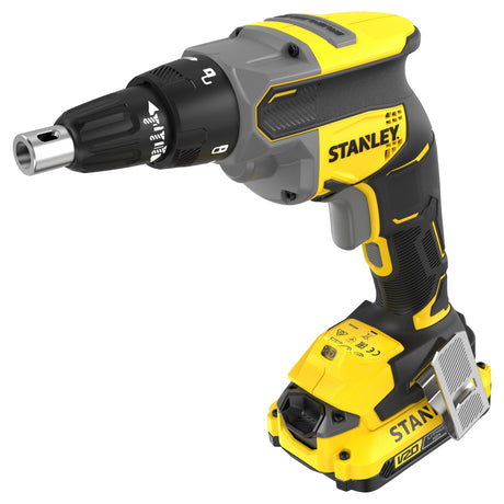 Juego de destornilladores para placas de yeso Stanley Brushless 18v v20 (negro amarillo, batería y cargador incluidos)