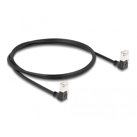 Delock cable de red rj45 cat.6a s ftp delgado 90° hacia abajo en ángulo cable de 1 m (negro)
