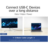 Conectividad Act Cable de conexión USB-C 3.2 gen2 cable óptico activo (AOC) (gris negro, 5 metros)