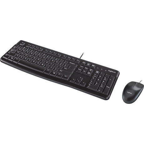 Conjunto de escritorio Logitech mk120 (negro, diseño europeo (qwerty), cúpula de goma)