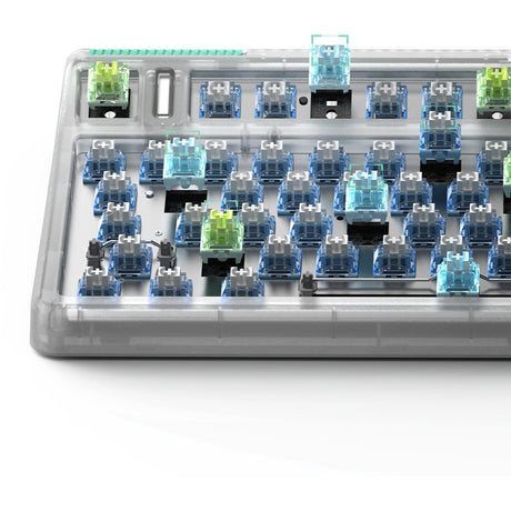 Teclado mecánico inalámbrico con agujero de gusano Iqunix OG80 (gris, diseño EE. UU. (QWERTY), Cherry MX Red, 80% (TKL), LED RGB, intercambiable en caliente, PBT, 2,4 GHz | Bluetooth 5.1 | USB-C)