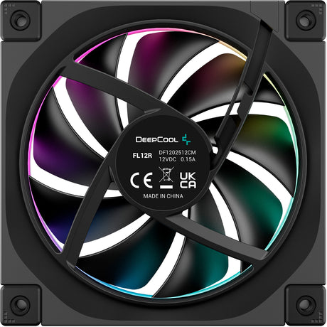 Ventilador de caja Deepcool fl12r rgb (negro, 120 x 120 x 25 mm, pwm)