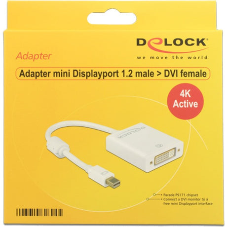 Delock mini displayport > adaptador dvi (blanco, 0,2 metros, 4k)