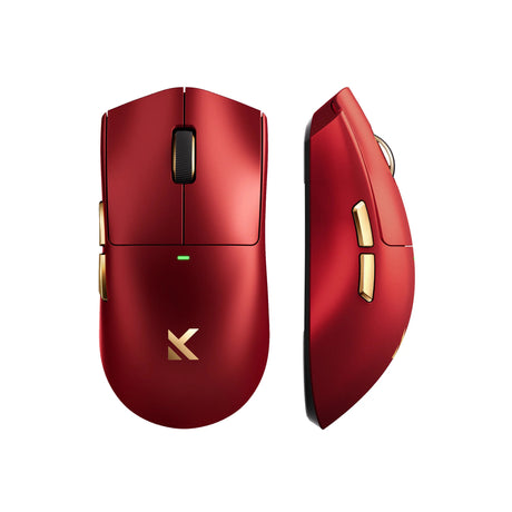 Ratón inalámbrico para juegos Mchose K7 ultraligero (oro rojo, RGB, USB 2,4 GHz, 42.000 ppp)