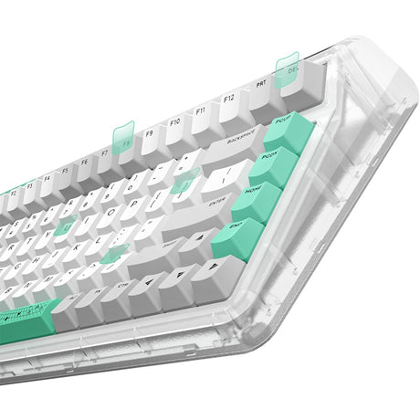 Teclado mecánico inalámbrico con agujero de gusano Iqunix OG80 (gris, diseño EE. UU. (QWERTY), Cherry MX Brown, 80% (TKL), LED RGB, intercambiable en caliente, PBT, 2,4 GHz | Bluetooth 5.1 | USB-C)