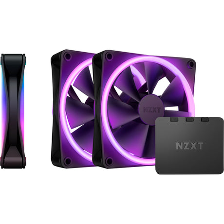 Ventiladores de caja Nzxt f120 rgb duo (negro, 3 piezas, 120 x 120 x 25 mm, pwm, incl. controlador)