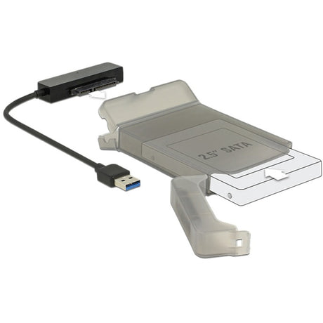 Delock Convertidor USB-A 3.2 > Conector SATA de 22 pines (negro, 0,15 metros)