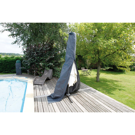 Funda para muebles de jardín Nature para sombrilla de pie (grande) (gris, 6030617)