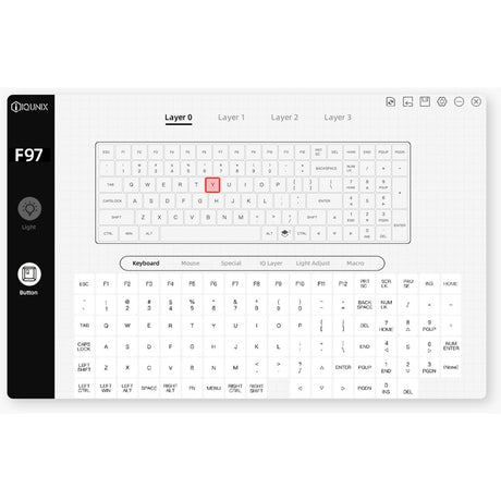 Teclado mecánico inalámbrico Iqunix f97 happy ape (marrón, diseño estadounidense (qwerty), marrón gateron, 96%, leds rgb, intercambiable en caliente, pbt, 2,4 ghz | bluetooth 5.1 | usb-c)