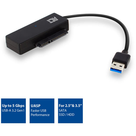 Act Connectivity Cable adaptador SATA USB 3.2 Gen1 a 2.5 de 3,5 pulgadas para SSD HDD (negro, USB 3.2 (5 Gbit s))