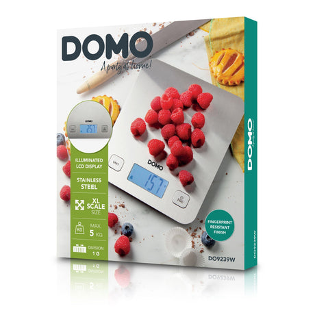 Domo do9239w báscula de cocina prestige xl (acero inoxidable)