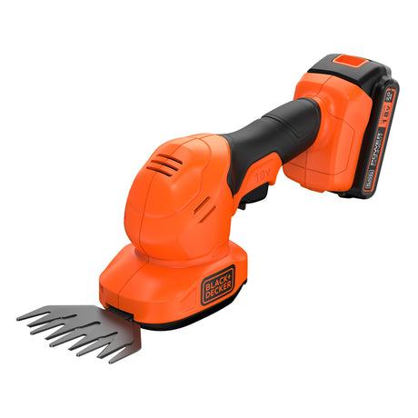 Tijera para césped y arbustos black+decker bcss18b-xj 18v (sin batería) (naranja negro, batería y cargador no incluidos)