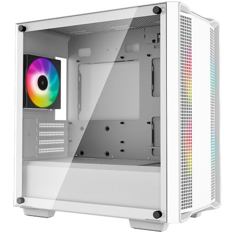 Carcasa torre midi deepcool cc360 argb (blanca | 2x usb-a | rgb | vidrio templado)