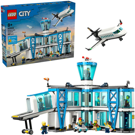 Lego city - aeropuerto con juguetes de construcción de aviones (60502)
