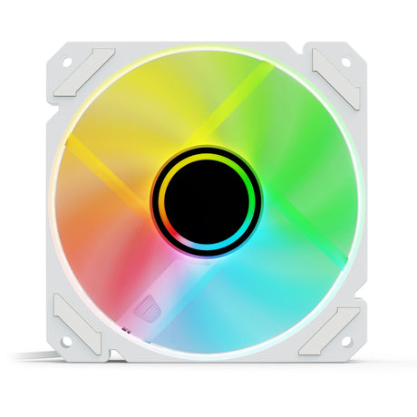 Sharkoon Shark Mirror rgb pwm ventilador con caja inversa (blanco, 120 x 120 x 25 mm)