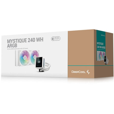 Deepcool mystique 240 argb refrigeración por agua (blanco, conector de ventilador pwm de 4 pines)