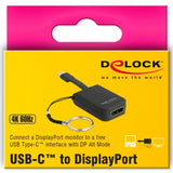 Delock USB-C > llavero adaptador displayport (negro, 4k 60hz)