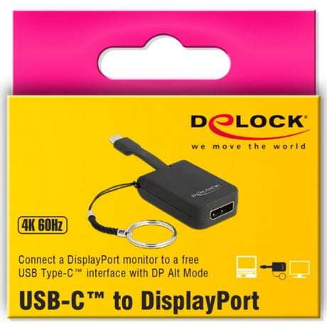 Delock USB-C > llavero adaptador displayport (negro, 4k 60hz)