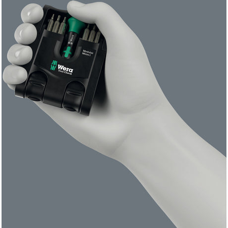 Wera tool-check modular micro 1, juego de puntas de 21 piezas (negro verde)