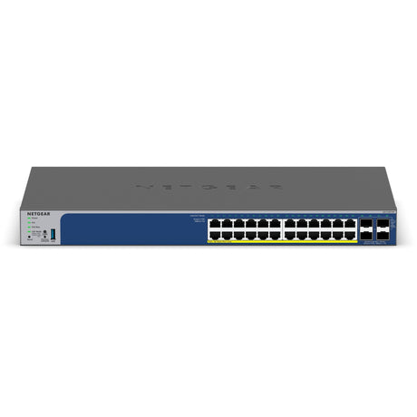 Conmutador inteligente Netgear de 24 puertos gigabit poe+ con 4 puertos sfp+ (gris, 10 g, gestionado inteligentemente)