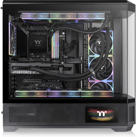 Carcasa de torre grande Thermaltake view 600 tg (negro | 2x USB-A | 1x USB-C | vidrio templado)