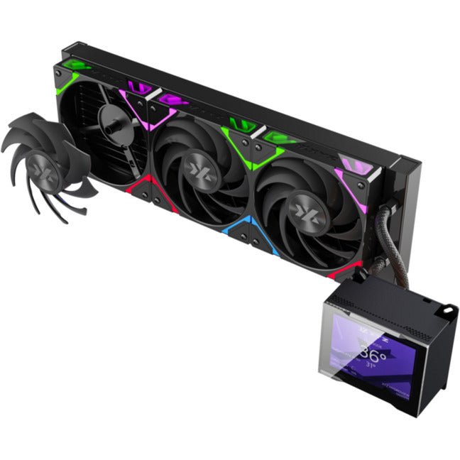 Xyz pc gear hydroview aio 360 refrigeración por agua (negro, argb, pwm)