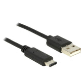 Delock USB-C 2.0 > Cable USB-A (negro, 1 metro)