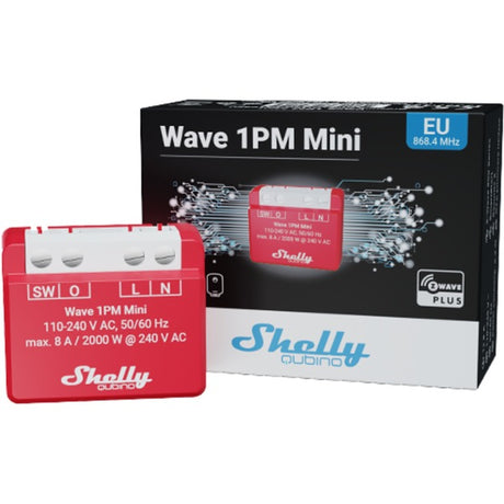 Shelly qubino wave 1pm mini actuador de medición de conmutación z-wave