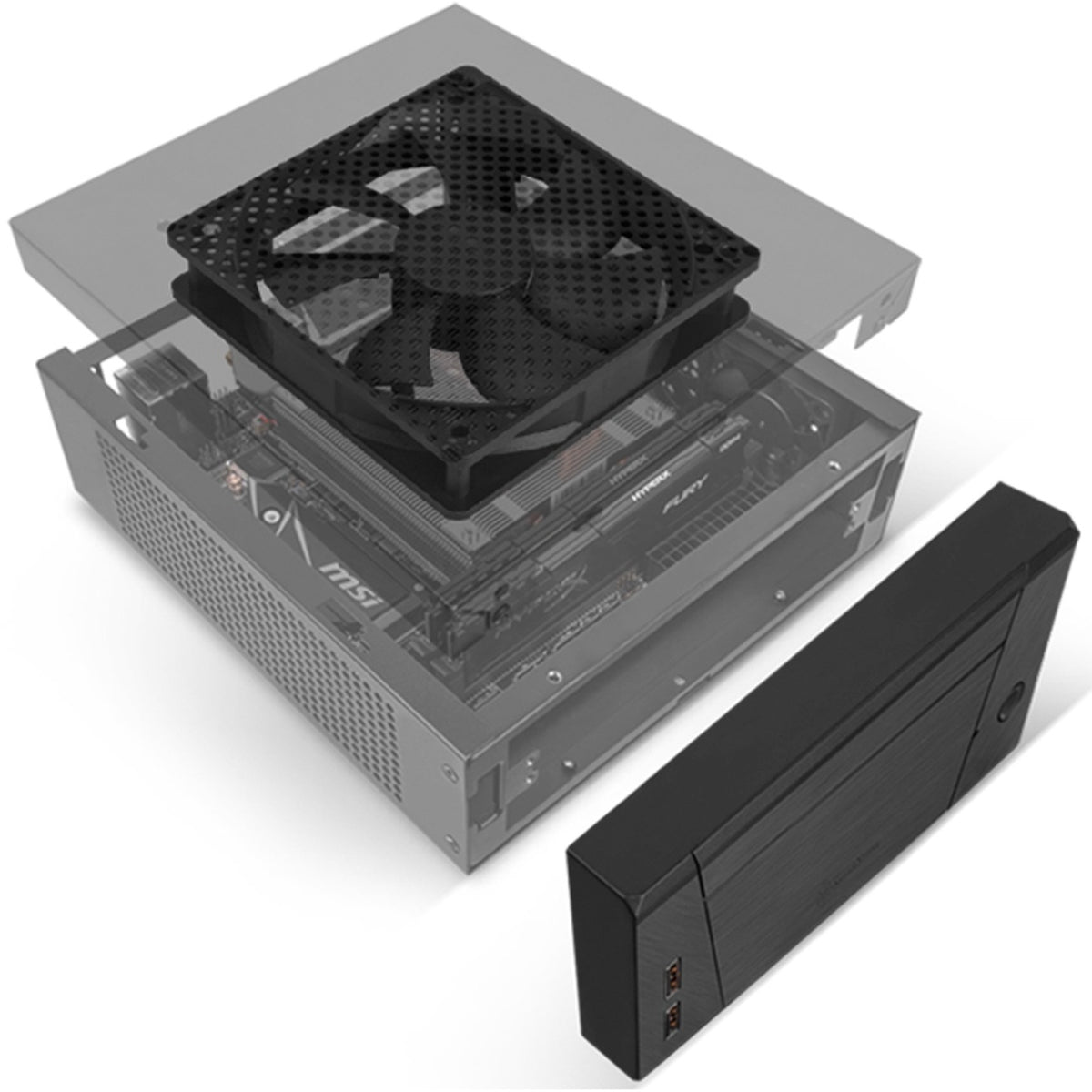 Carcasa htpc Silverstone sst-ml10b (negro | 2x usb-a)