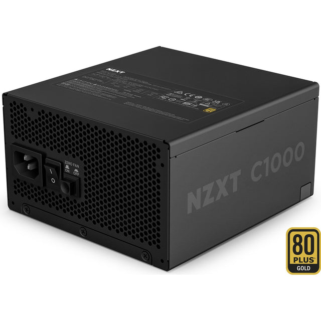 Fuente de alimentación modular nzxt c1000 gold atx 3.1 de 1000 vatios (negro, 1x 12v-2x6, 3x pcie)