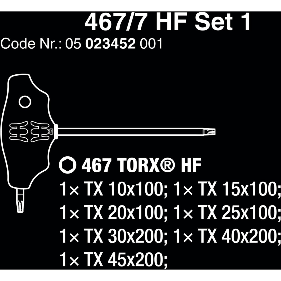 Wera 467 7 torx hf set 1 destornillador Phillips + rejilla, 7 piezas (negro verde, con función de sujeción)