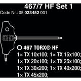 Wera 467 7 torx hf set 1 destornillador Phillips + rejilla, 7 piezas (negro verde, con función de sujeción)