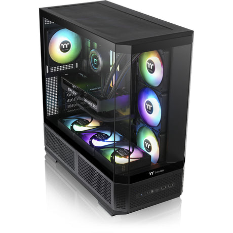 Carcasa de torre midi Thermaltake view 370 tg argb (negro | 2x usb-a | 1x usb-c | rgb | vidrio templado)
