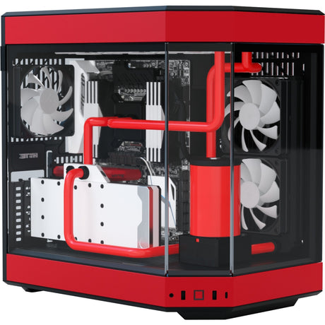 Carcasa torre midi Hyte y60 (rojo negro | 3x USB-A | vidrio templado)
