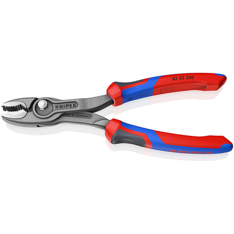 Alicates de agarre frontal Knipex | longitud 200 mm | fundas pulidas de varios componentes | fosfatado negro | 1 pieza - 82 02 200 - 82 02 200