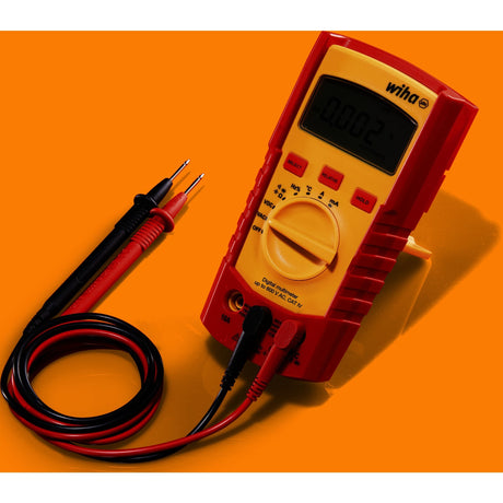 Multímetro digital Wiha hasta 600 V AC, dispositivo de medición Cat IV (rojo amarillo)