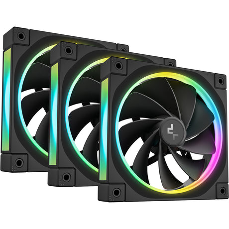 Ventiladores de caja Deepcool FL12R RGB (negro, 3 piezas, 120 x 120 x 25 mm, PWM)